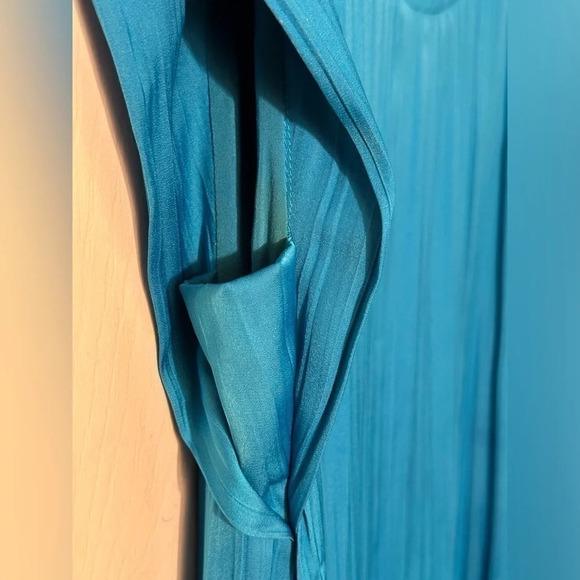 MAEVE XS Anthropologie Blue Flouncy Tunic Dress $128 Pleated Ruffle Hem - Picture 7 of 14